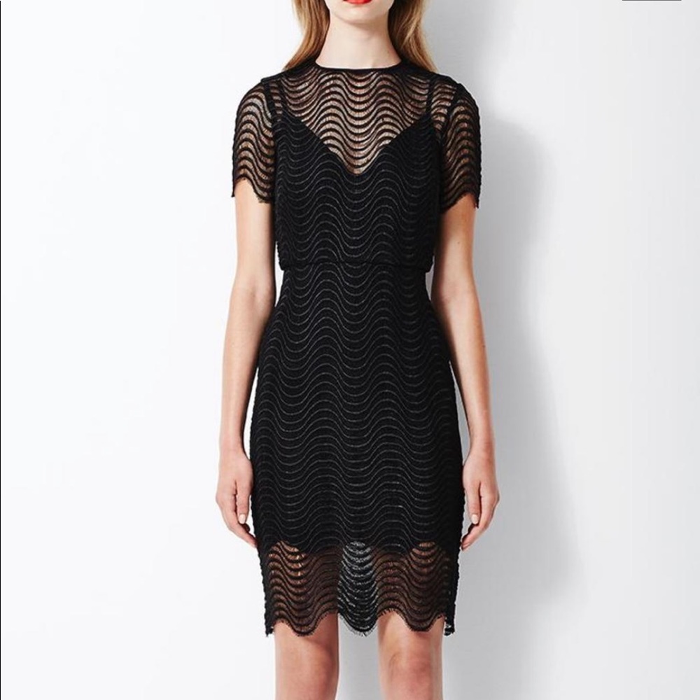 BEC + BRIDGE black lace mini dress